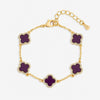 Jon Richard Gold Plated Purple Clover Station Bracelet
