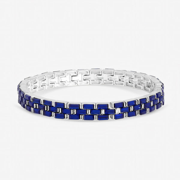 Jon Richard Silver Plated and Sapphire Chain Stretch Bracelet