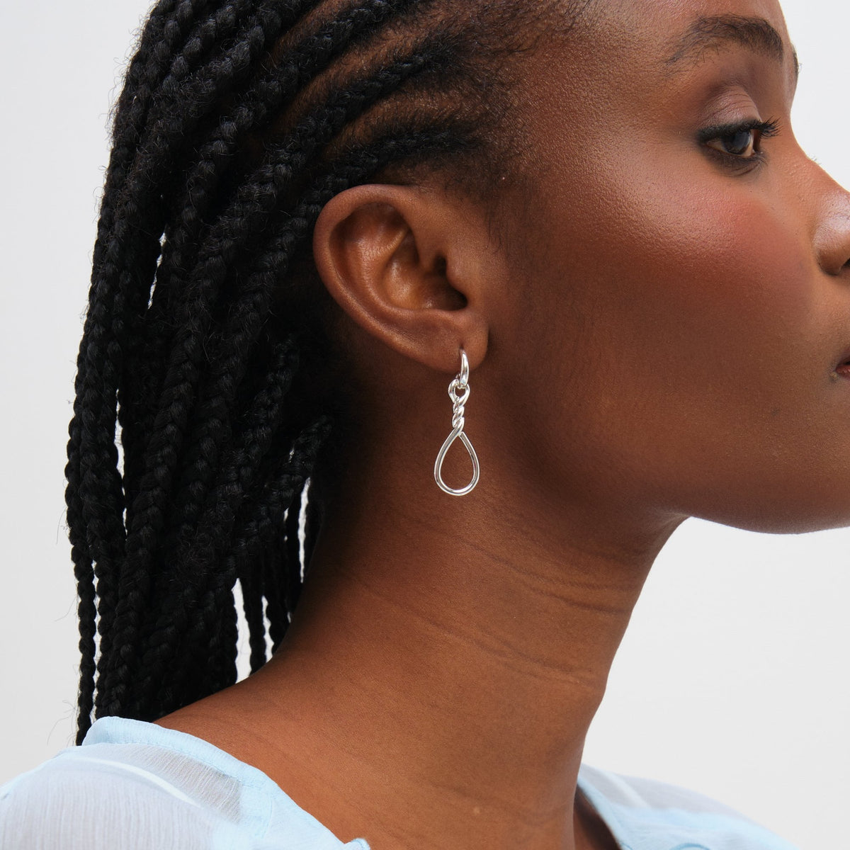 Inicio Sterling Silver Polished Infinity Link Drop Earrings