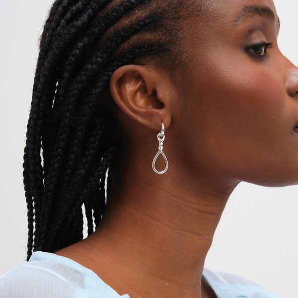 Inicio Sterling Silver Polished Infinity Link Drop Earrings