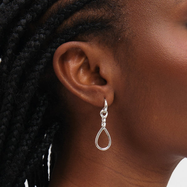 Inicio Sterling Silver Polished Infinity Link Drop Earrings