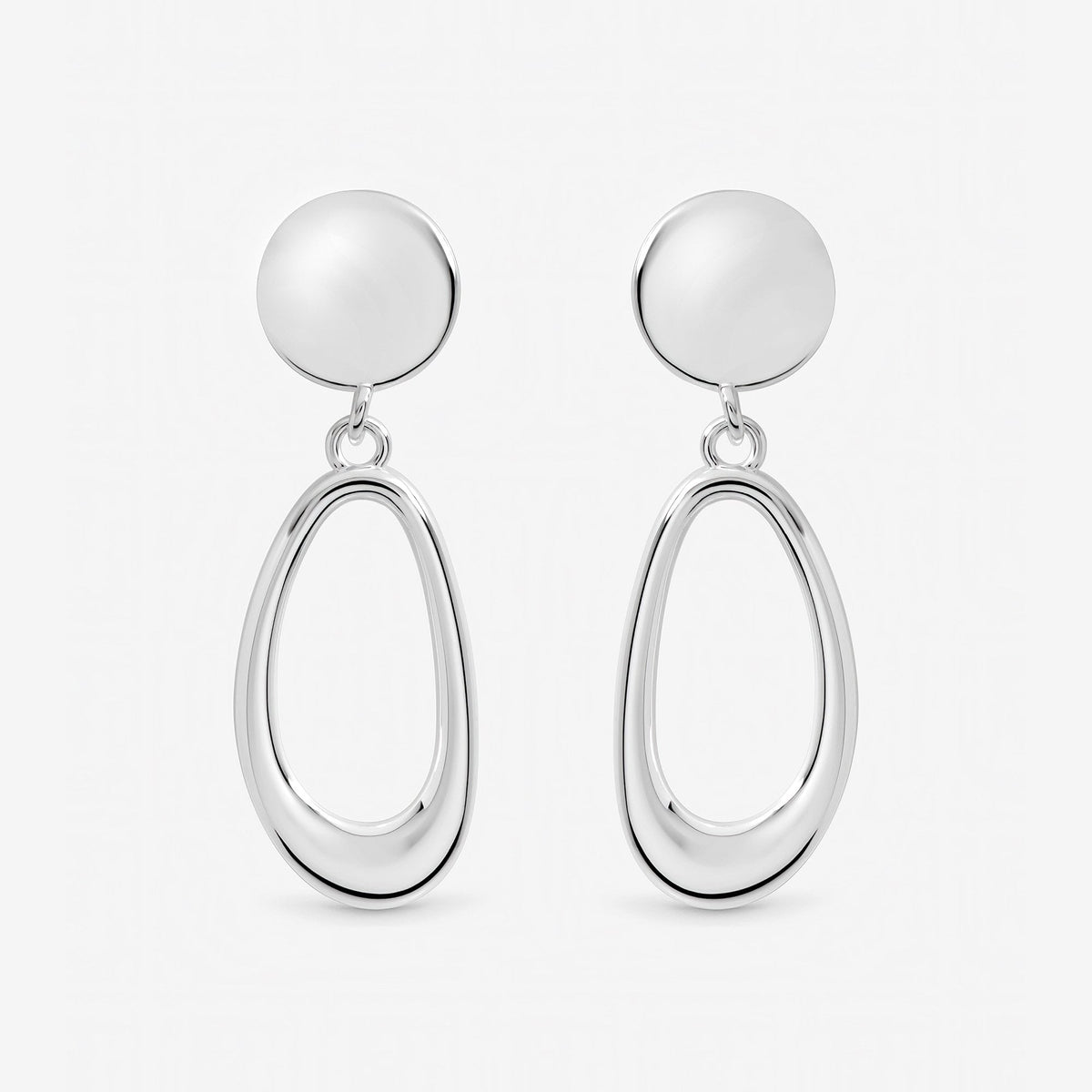 Inicio Sterling Silver Polished Open Double Drop Earrings
