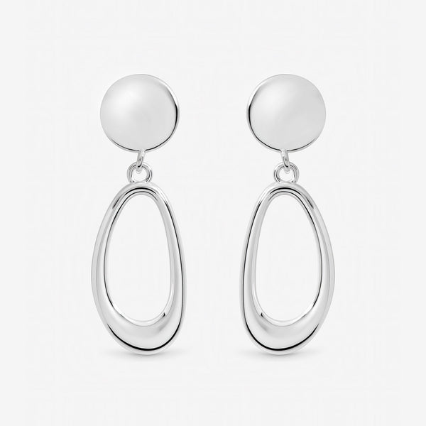 Inicio Sterling Silver Polished Open Double Drop Earrings