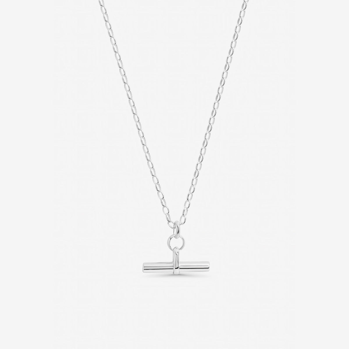 Inicio Sterling Silver Polished T-Bar Pendant - Gift Pouch