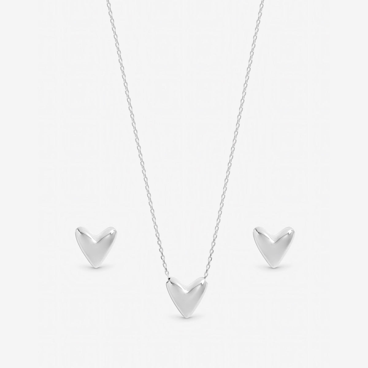 Inicio Sterling Silver Puff Heart Set - Gift Box