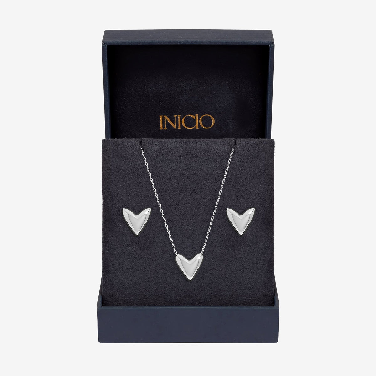 Inicio Sterling Silver Puff Heart Set - Gift Box