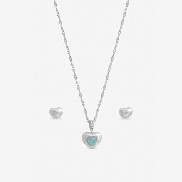 Inicio Sterling Silver Satin Heart Set - Gift Box
