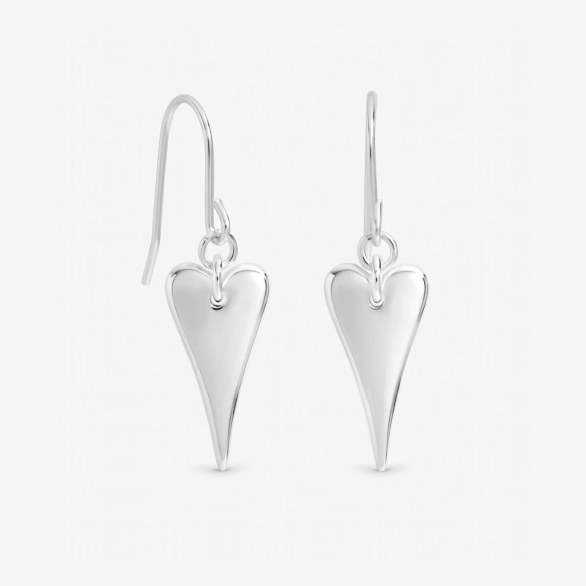 Inicio Sterling Silver Heart Fishhook Earrings