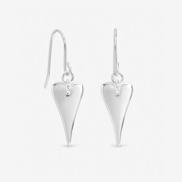 Inicio Sterling Silver Heart Fishhook Earrings