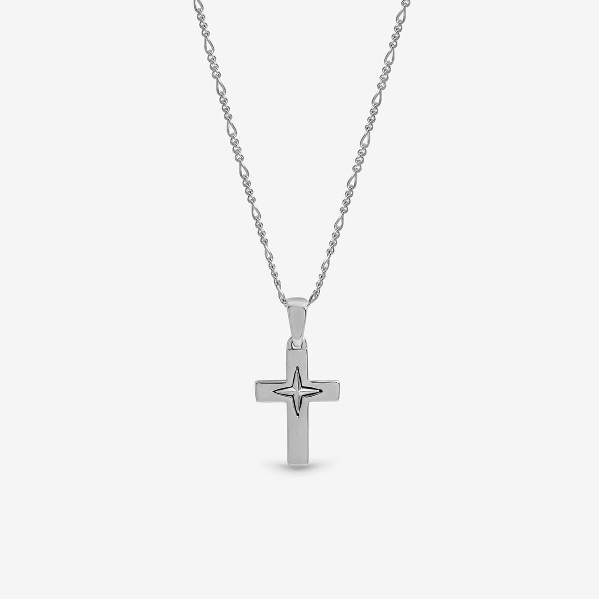 Inicio Sterling Silver Polished Cross Pendant - Gift Pouch