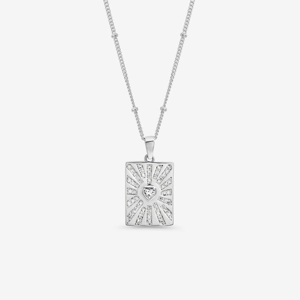Inicio Sterling Silver Heart Charm Pendant - Gift Pouch