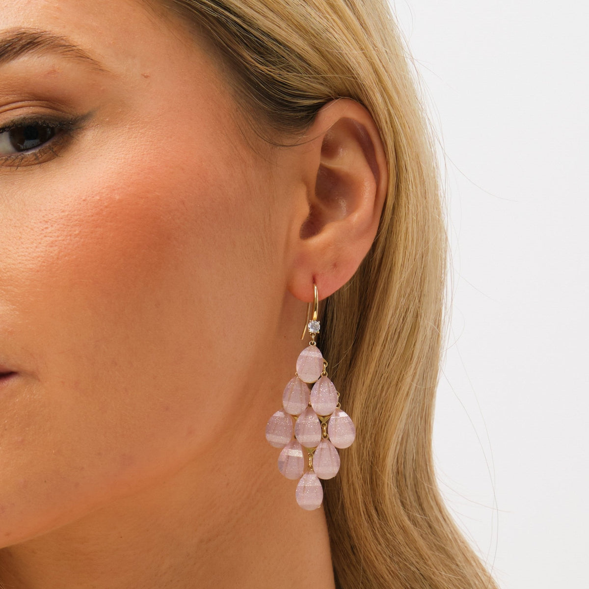 Jon Richard Gold Plated and Purple Droplet Earrings