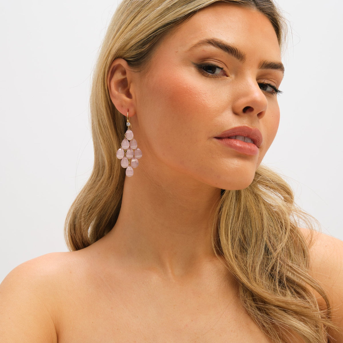 Jon Richard Gold Plated and Purple Droplet Earrings