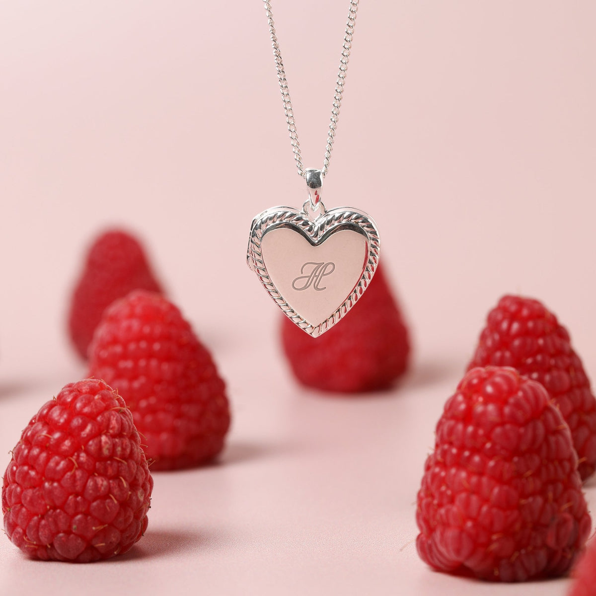 Inicio Sterling Silver Personalised Heart Locket - Gift Pouch