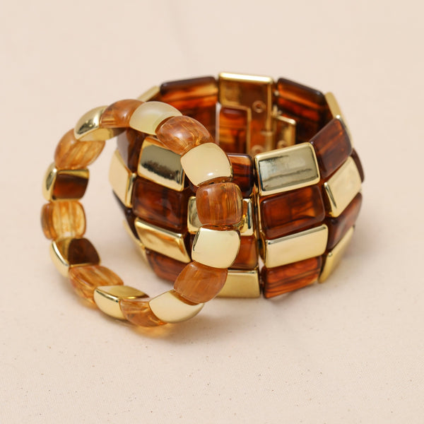Mood Gold Plated and Resin Stretch Bracelet