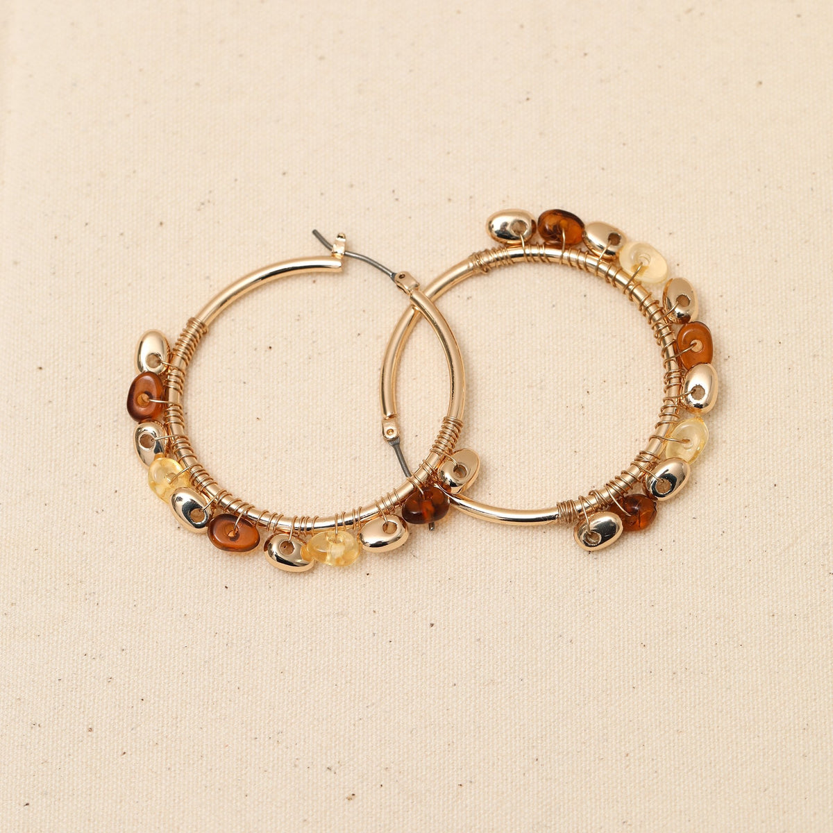 Mood Gold Polished and Resin Hoop Earrings