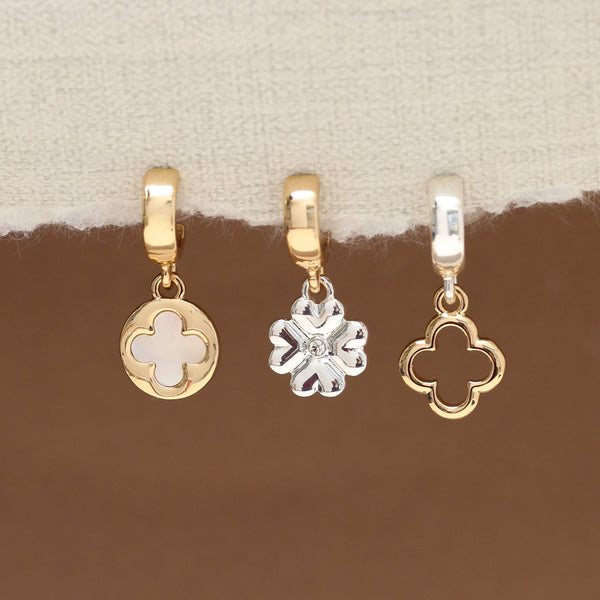 Mood Two Tone Clover Earrings - Pack Of 3
