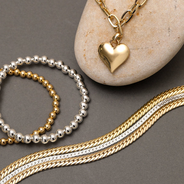 Mood Two Tone Heart Bracelet - Pack of