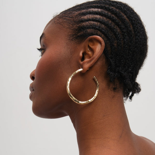 Mood Gold Plated Large Molten Hoops