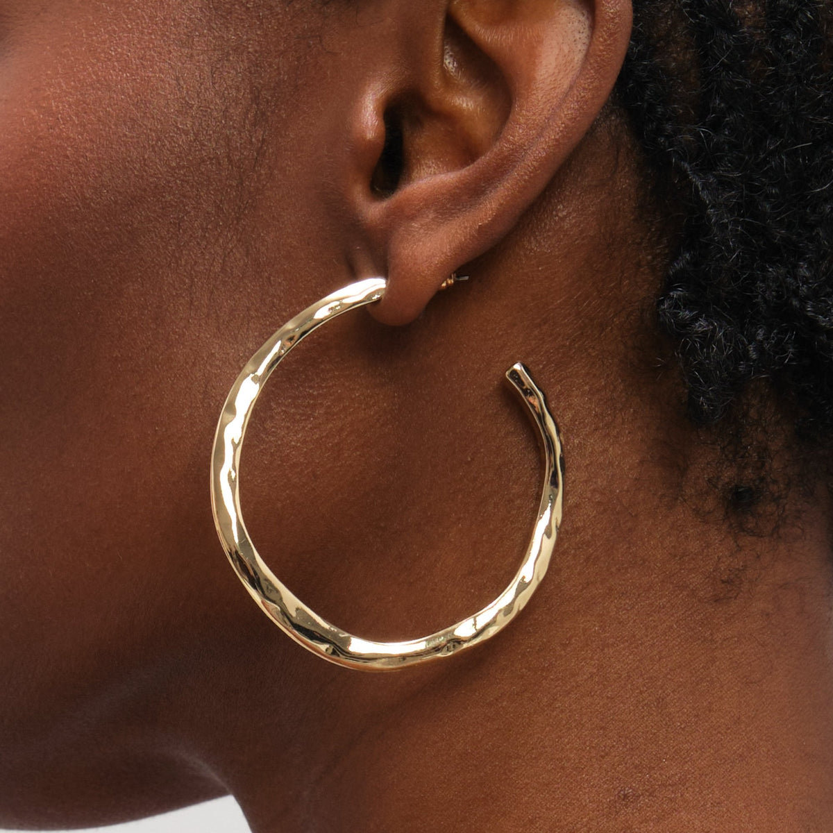 Mood Gold Plated Large Molten Hoops