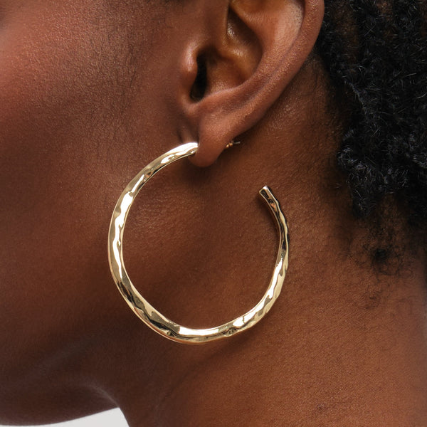Mood Gold Plated Large Molten Hoops