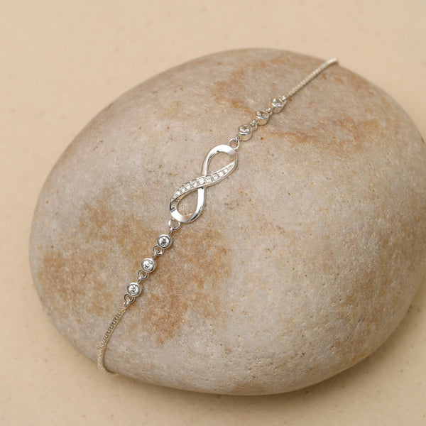 Jon Richard Silver Plated and Crystal Infinity Toggle Bracelet