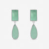 Inicio Sterling Silver Aqua Faceted Double Drop Earrings