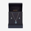 Inicio Sterling Silver Blue Topaz Oval Bezel Set - Gift Box