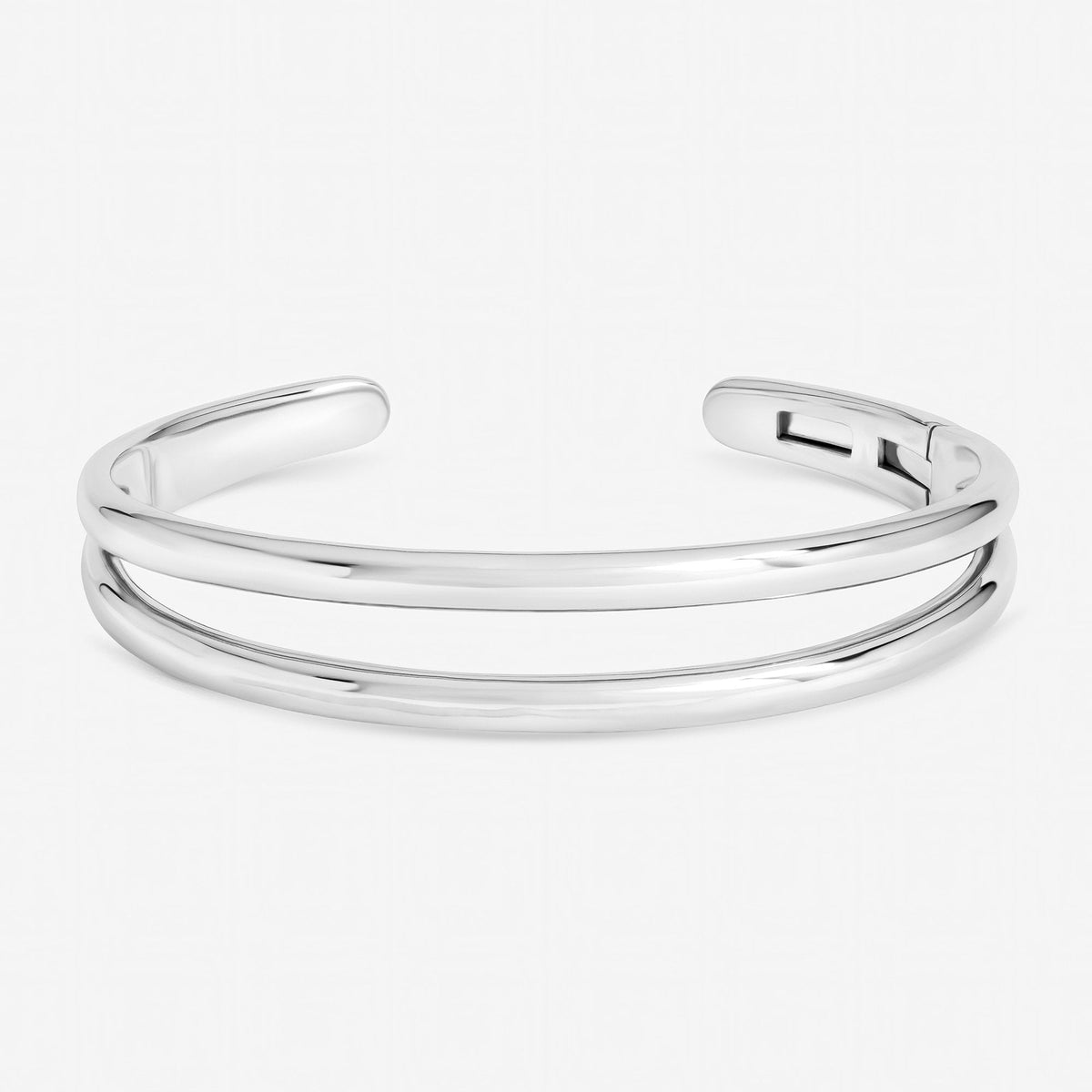 Inicio Silver Plated Polished Double row Cuff - Gift Pouch