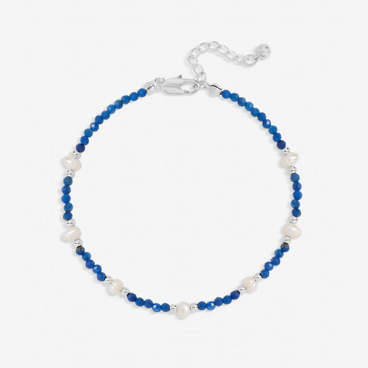 Inicio Sterling Silver Lapis And Pearl Bracelet - Gift Pouch