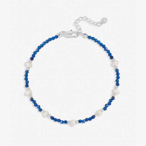 Inicio Sterling Silver Lapis And Pearl Bracelet - Gift Pouch