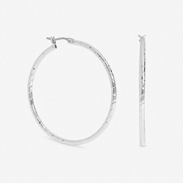 Inicio Sterling Silver Large Textured Hoops - Gift Pouch