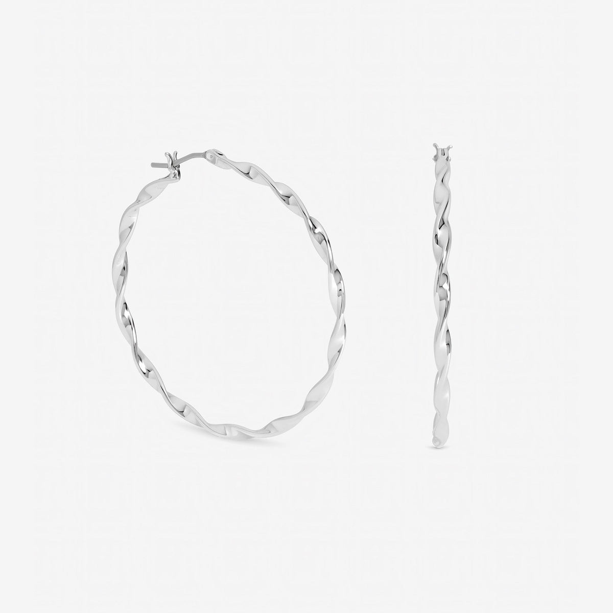 Inicio Sterling Silver Large Twist Hoops - Gift Pouch
