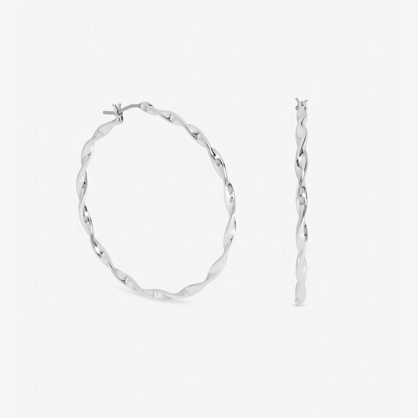Inicio Sterling Silver Large Twist Hoops - Gift Pouch