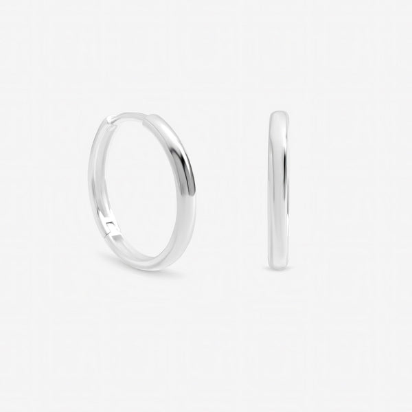 Inicio Sterling Silver Medium Sleeper Hoops - Gift Pouch