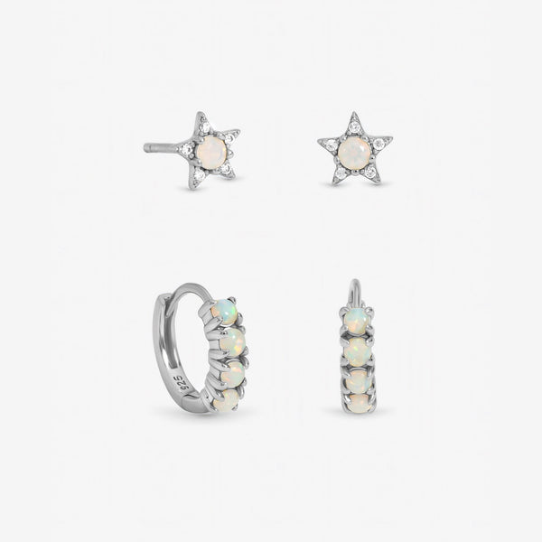 Inicio Sterling Silver Opal Earrings - Pack of 2