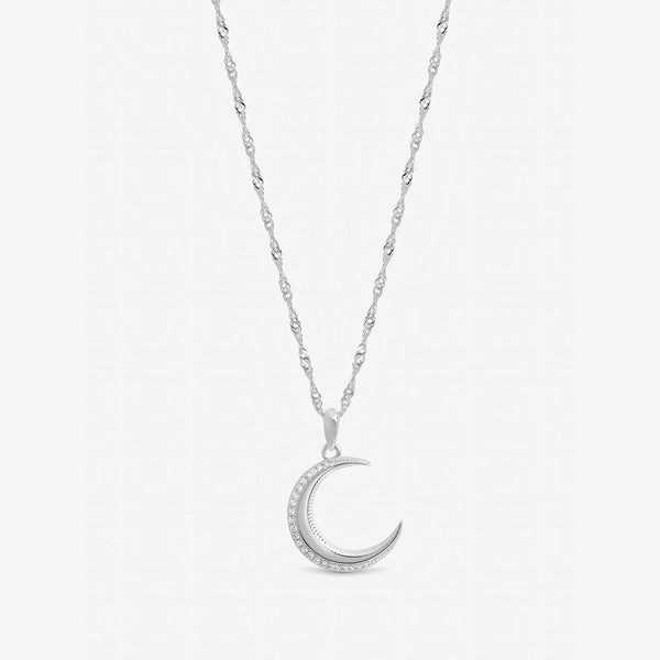 Inicio Sterling Silver Pave Crescent Pendant - Gift Pouch