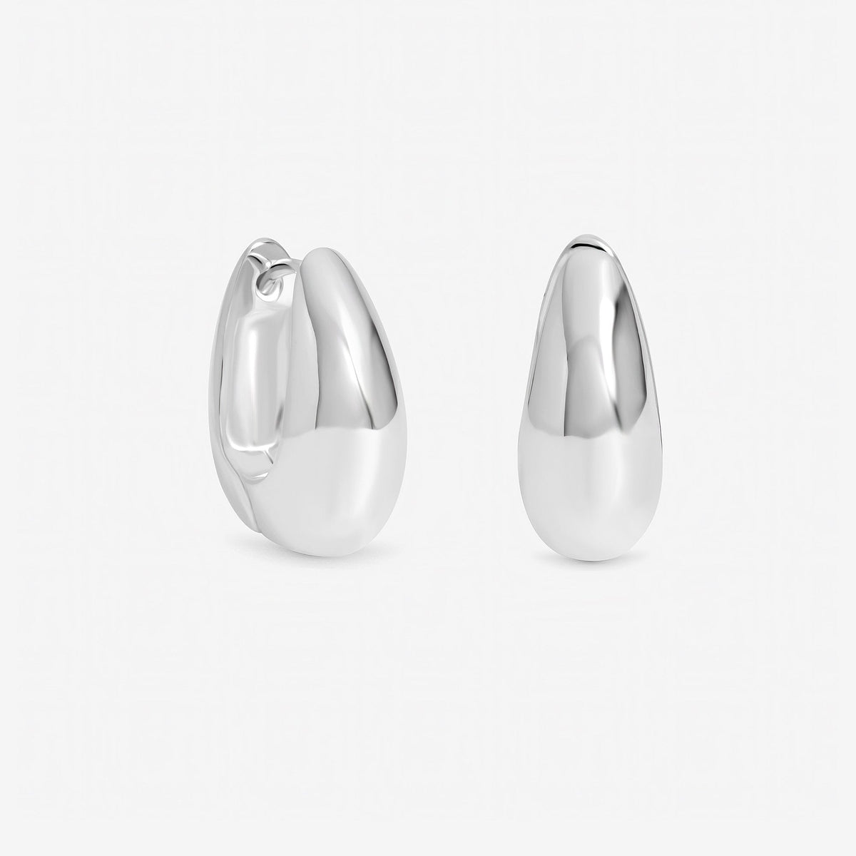 Inicio Sterling Silver Polished Dome Hoops - Gift Pouch