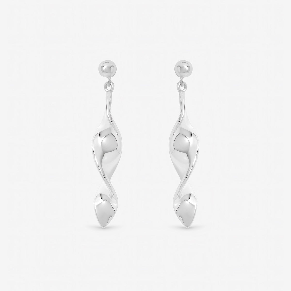 Inicio Sterling Silver Polished Twist Drop Earrings