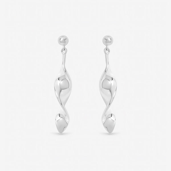 Inicio Sterling Silver Polished Twist Drop Earrings