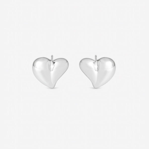 Inicio Sterling Silver Puff Fluid Heart Studs - Gift Pouch