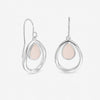 Inicio Sterling Silver Rose Quartz Polished Oval Drop Earrings