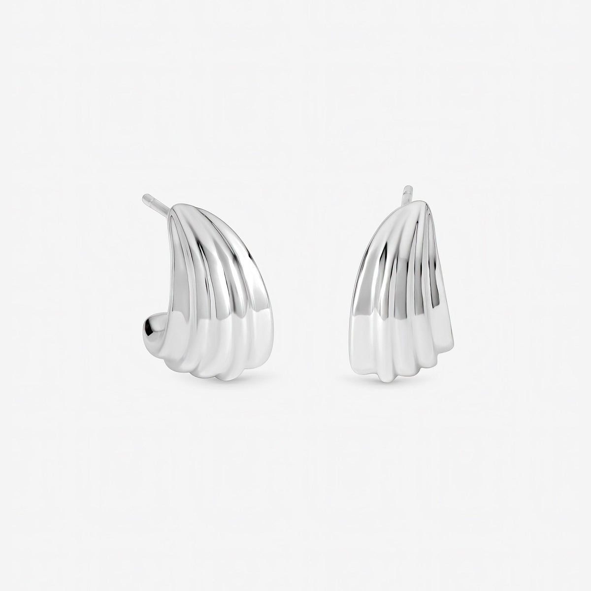 Inicio Sterling Silver Small Ridged Studs - Gift Pouch