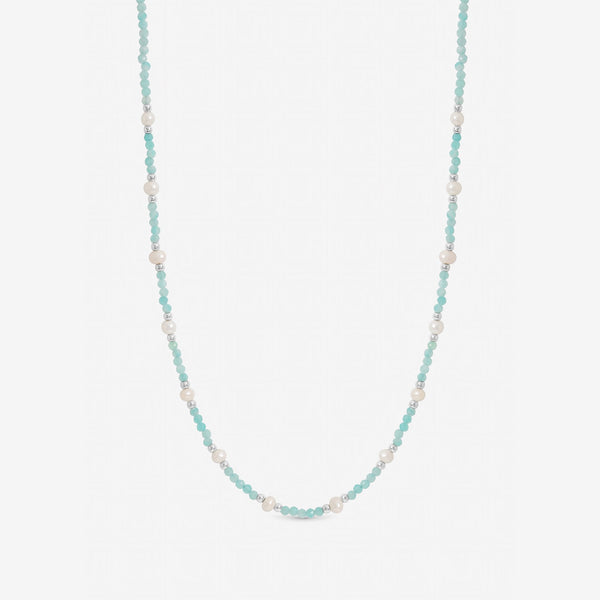 Inicio Sterling Silver Turquoise And Pearl Necklace - Gift Pouch
