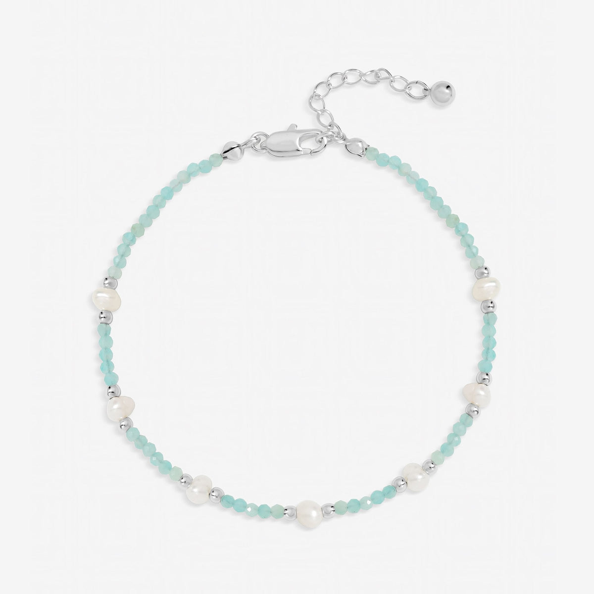Inicio Sterling Silver Turquoise And Pearl Bracelet - Gift Pouch