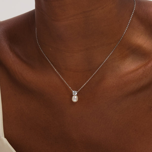 Jon Richard Rhodium Plated Crystal and Pearl Bridal Set - Gift Box