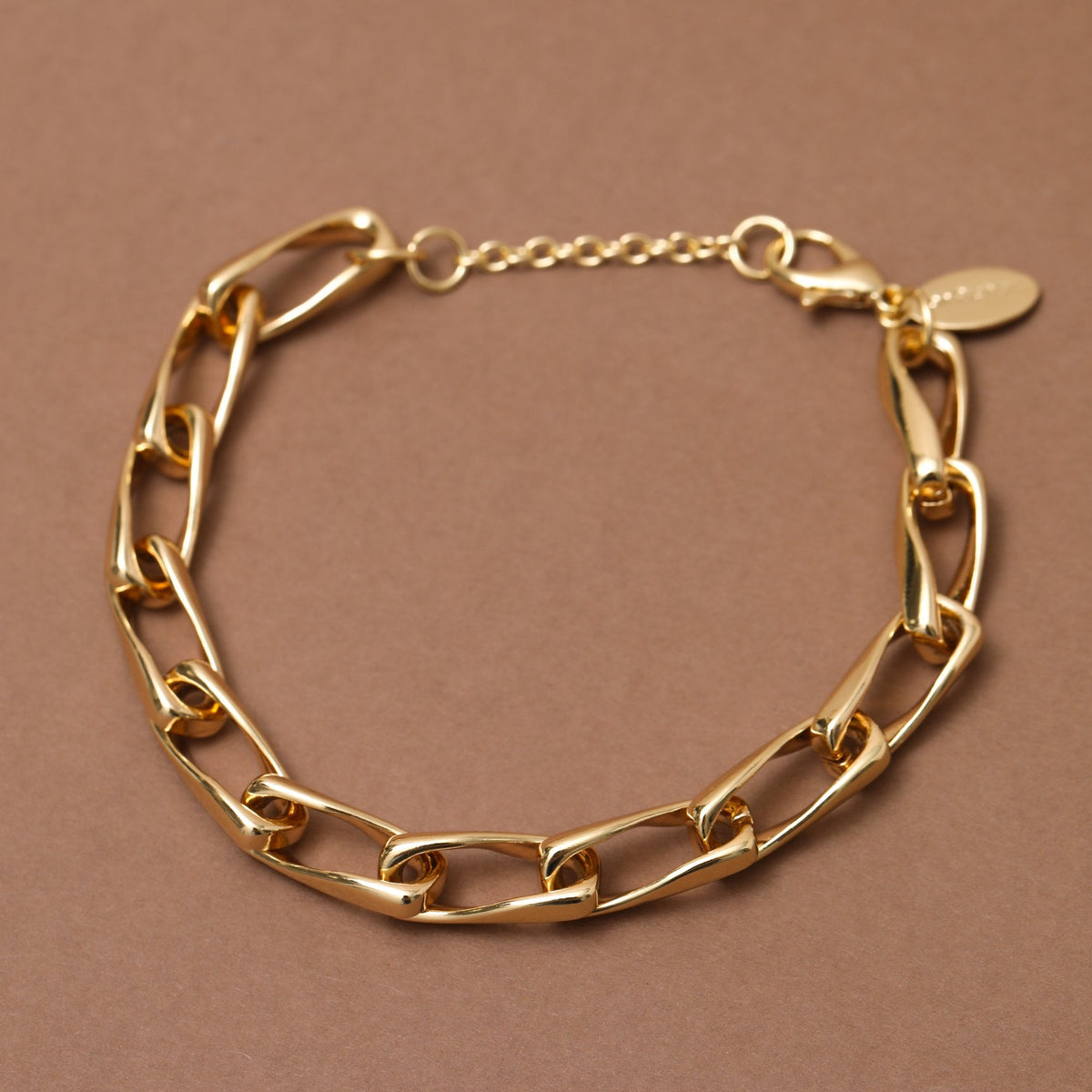 Inicio Gold Plated Twisted Link Bracelet - Gift Pouch