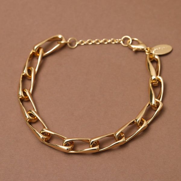 Inicio Gold Plated Twisted Link Bracelet - Gift Pouch