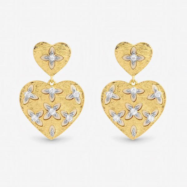 Jon Richard Two Tone Heart Earrings