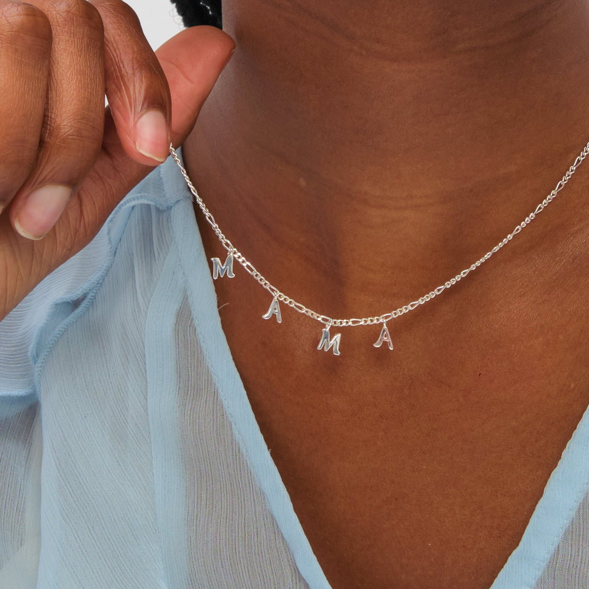 Inicio Sterling Silver Mama Necklace - Gift Pouch